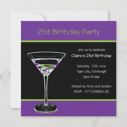 Invitation à la fête du 21e anniversaire (Devant)