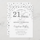 Invitation à la fête du 21e anniversaire - Silver  (Devant / Derrière)