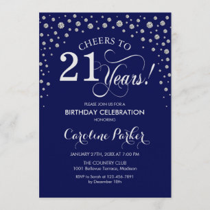 Invitation à la fête du 21e anniversaire - Silver 