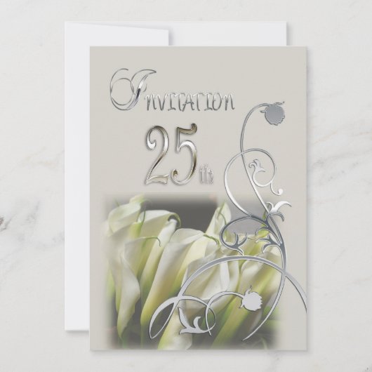 Invitation à la fête du 25e anniversaire - Calla L (Devant)
