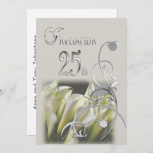 Invitation à la fête du 25e anniversaire - Calla L (Devant / Derrière)