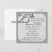 Invitation à la fête du 25e anniversaire d'argent (Devant / Derrière)