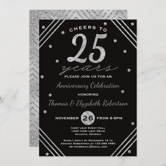 Invitation à la fête du 25e anniversaire, Faux Arg (Devant / Derrière)