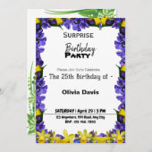 Invitation à la fête du 25e anniversaire surprise (Devant / Derrière)