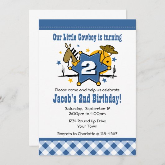 Invitation à la fête du 2e anniversaire de Little  (Devant / Derrière)