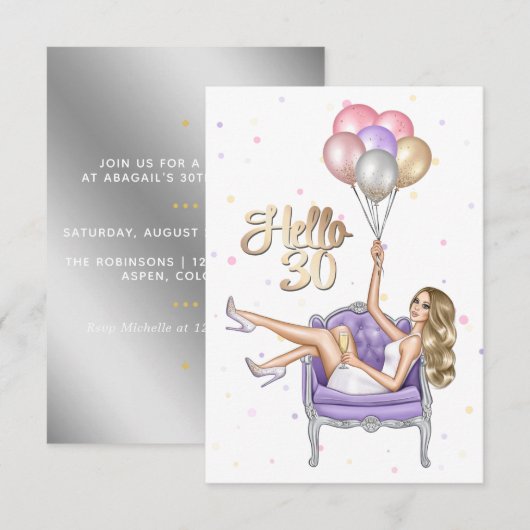 Invitation à la fête du 30e anniversaire (Devant / Derrière)