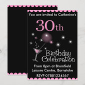 Invitation à la fête du 30e anniversaire - Cocktai (Devant / Derrière)