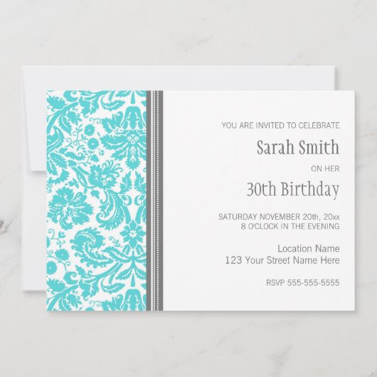 Invitation à la fête du 30e anniversaire d'Aqua Gr (Dos)