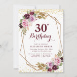 invitation à la fête du 30e anniversaire de florai<br><div class="desc">Un joli design à thème fleuri avec une belle fleur d'aquarelle d'automne violet. Le texte et les couleurs peuvent être personnalisés.</div>