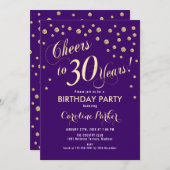 Invitation à la fête du 30e anniversaire - Gold vi (Devant / Derrière)
