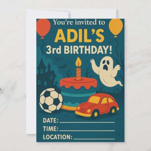 Invitation à la fête du 3e anniversaire d'Adil - E (Devant)