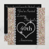 Invitation à la fête du 40e anniversaire (Devant / Derrière)