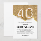 Invitation à la fête du 40e anniversaire (Devant / Derrière)