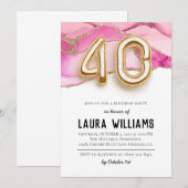 Invitation à la fête du 40e anniversaire (Devant / Derrière)
