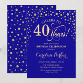 Invitation à la fête du 40e anniversaire - Gold Ro (Devant / Derrière)