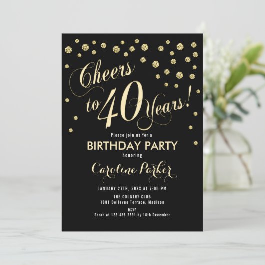 Invitation à la fête du 40e anniversaire - Noir d' (Debout devant)