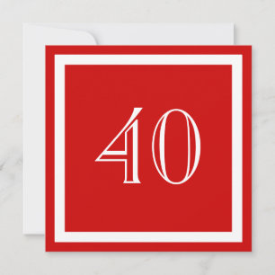 Invitation à la fête du 40e anniversaire - Rouge