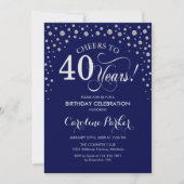 Invitation à la fête du 40e anniversaire - Silver  (Devant)