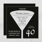 Invitation à la fête du 40e anniversaire Surprise (Devant / Derrière)