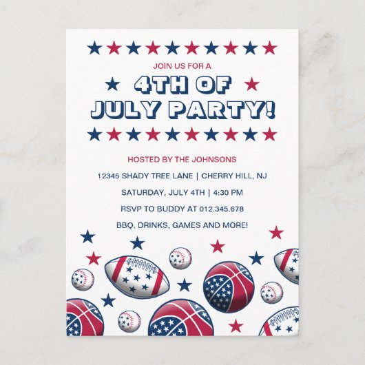 Invitation à la fête du 4 juillet (Devant)