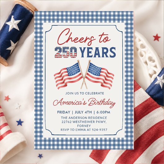 Invitation à la fête du 4 juillet 250 ans