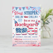 Invitation à la fête du 4 juillet avec barbecue et (Debout devant)