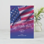 Invitation à la fête du 4 juillet avec le drapeau (Debout devant)