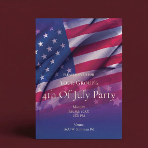 Invitation à la fête du 4 juillet avec le drapeau