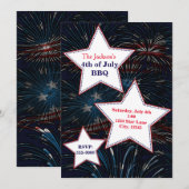 Invitation à la fête du 4 juillet FEUX D'ARTIFICE (Devant / Derrière)