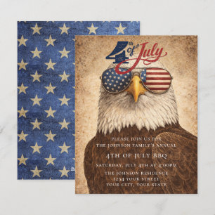 Invitation à la fête du 4 juillet USA 250 Ans