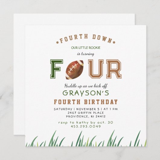 Invitation à la fête du 4e anniversaire du footbal (Devant / Derrière)