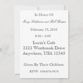 Invitation à la fête du 50e anniversaire (Dos)