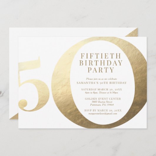 Invitation à la fête du 50e anniversaire (Devant / Derrière)
