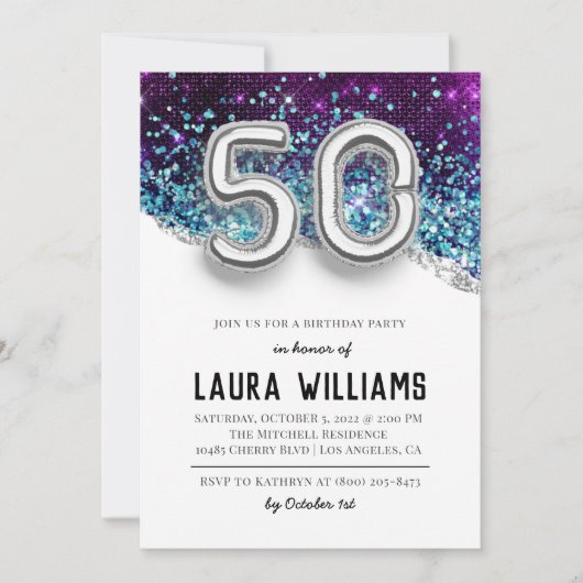 Invitation à la fête du 50e anniversaire (Devant)
