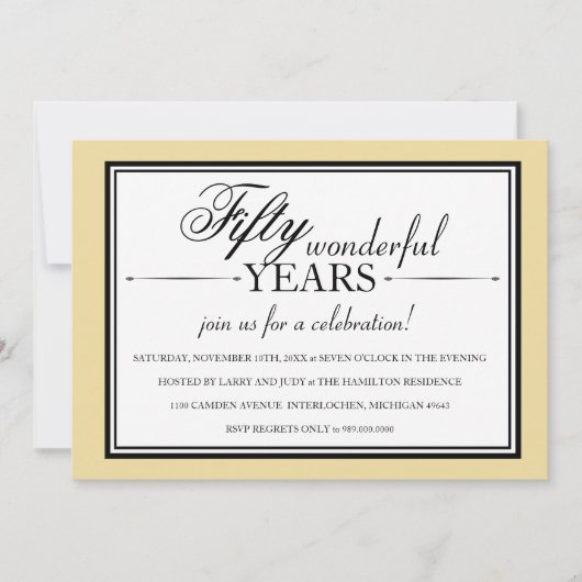 Invitation à la fête du 50e anniversaire (Devant)