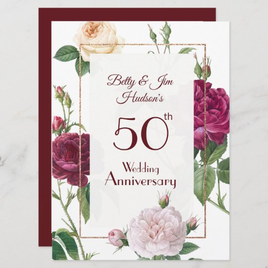 Invitation à la fête du 50e anniversaire (Devant / Derrière)