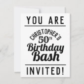 Invitation à la fête du 50e anniversaire (Devant)