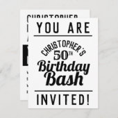 Invitation à la fête du 50e anniversaire (Devant / Derrière)