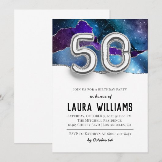 Invitation à la fête du 50e anniversaire (Devant / Derrière)