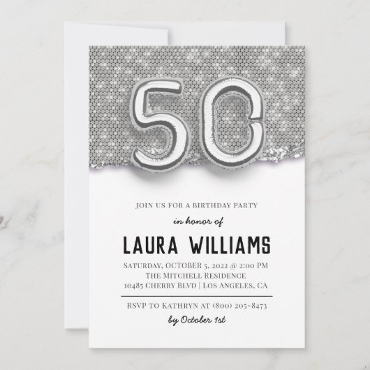 Invitation à la fête du 50e anniversaire (Devant)