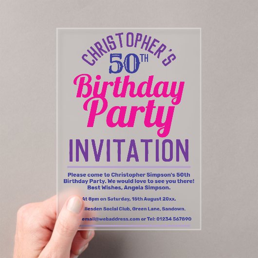 Invitation à la fête du 50e anniversaire (In situ (ordinateur de poche))