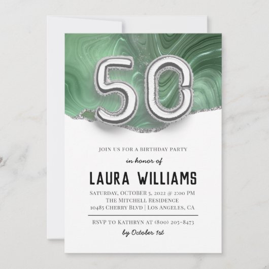 Invitation à la fête du 50e anniversaire (Devant)