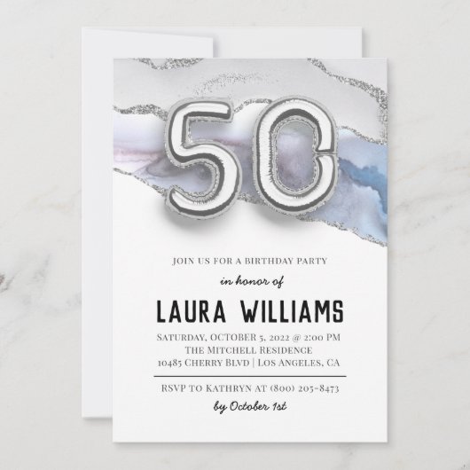 Invitation à la fête du 50e anniversaire (Devant)
