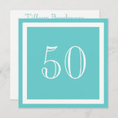 Invitation à la fête du 50e anniversaire - Aqua (Devant / Derrière)