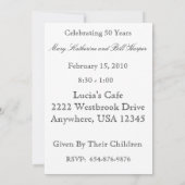 Invitation à la fête du 50e anniversaire avec phot (Dos)