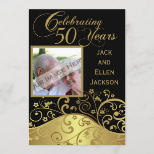 Invitation à la fête du 50e anniversaire avec phot