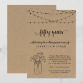 Invitation à la fête du 50e anniversaire de mariag (Devant / Derrière)