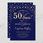 Invitation à la fête du 50e anniversaire - Gold Na (Devant / Derrière)