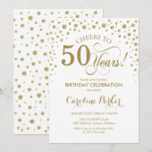 Invitation à la fête du 50e anniversaire - Gold Wh (Devant / Derrière)