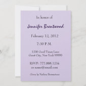 Invitation à la fête du 50e anniversaire Lilac Pur (Dos)